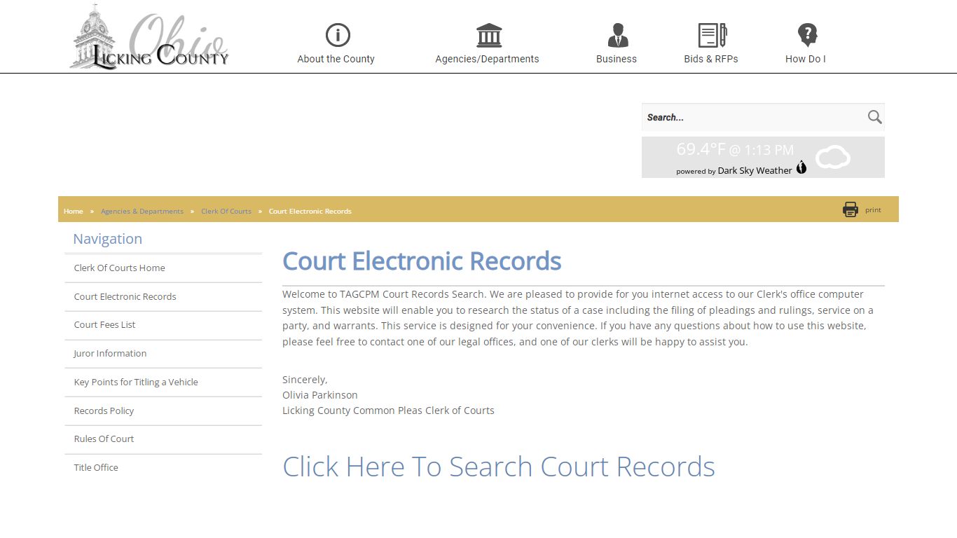 Licking County - Court Electronic Records